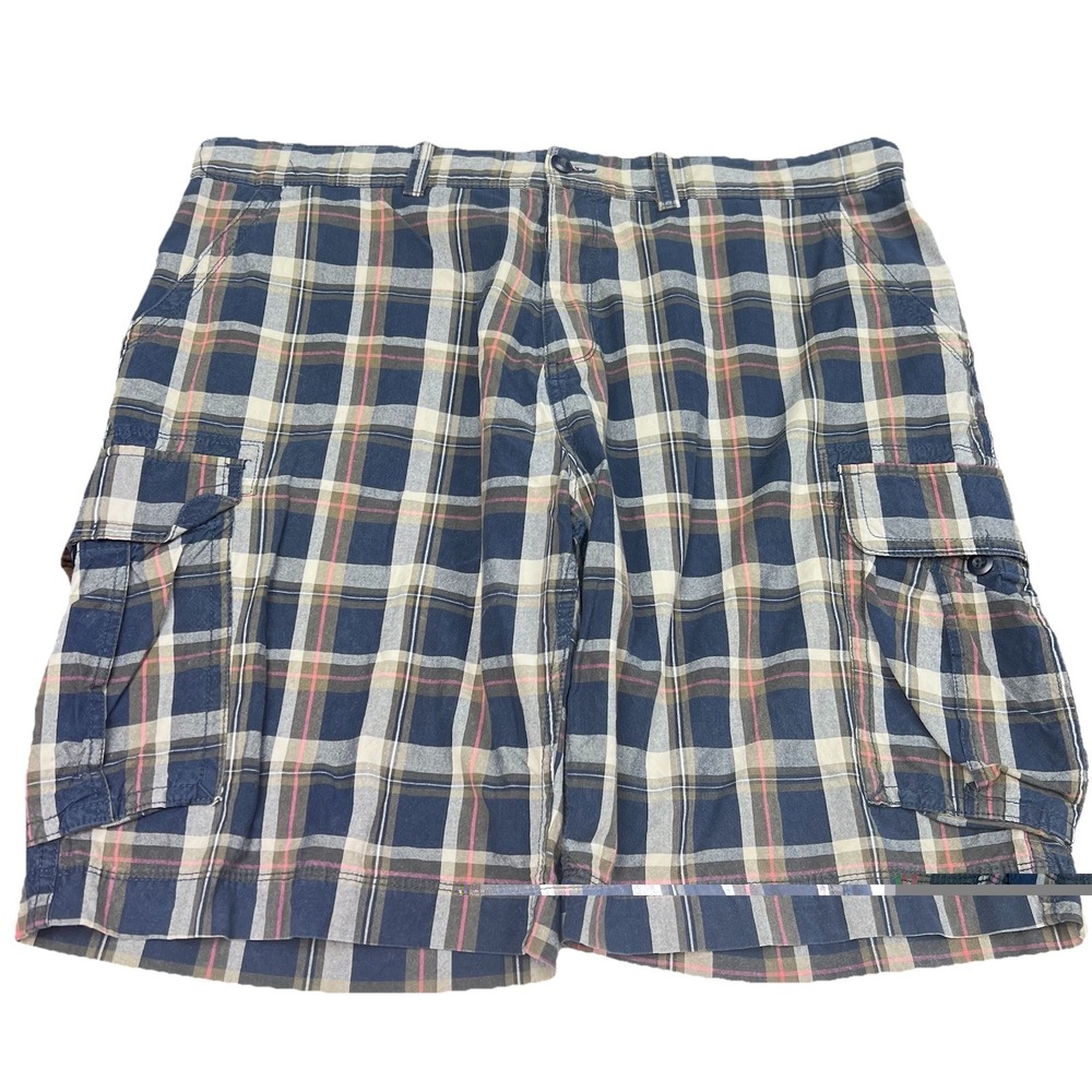 Foundry Supply Co. Cargo Shorts Men's Size 44‎ Blue Red Plaid Y2K